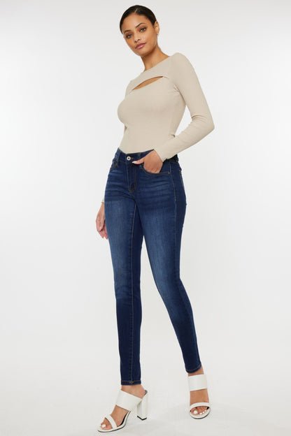 Kancan Mid Rise Gradient Skinny Jeans - UrbanEthereal