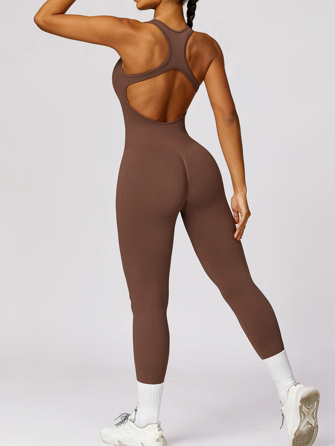 Basic Bae Sleeveless Cutout Racerback Active Jumpsuit - UrbanEthereal