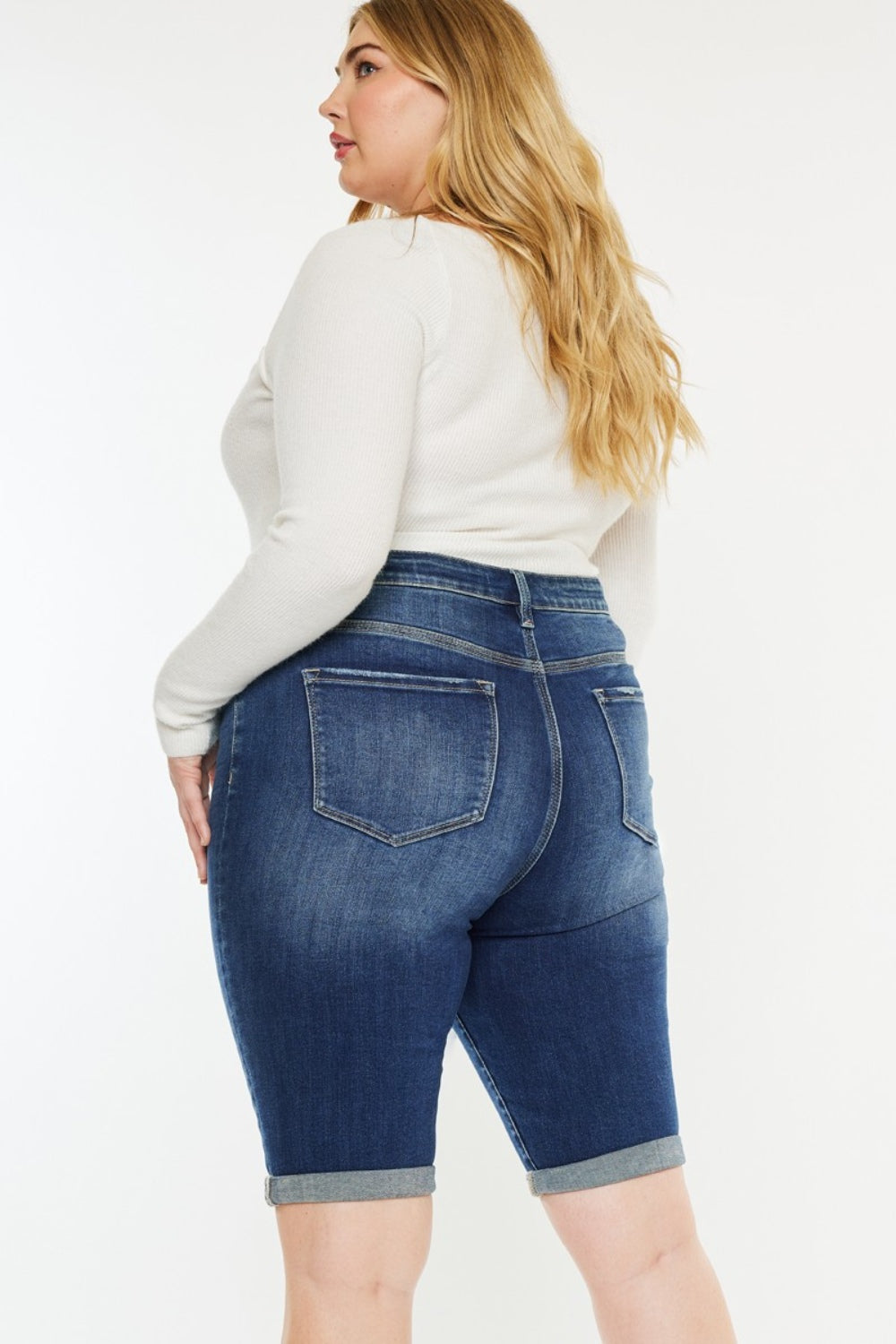 Kancan Full Size Cat's Whiskers Button Fly Denim Shorts - UrbanEthereal