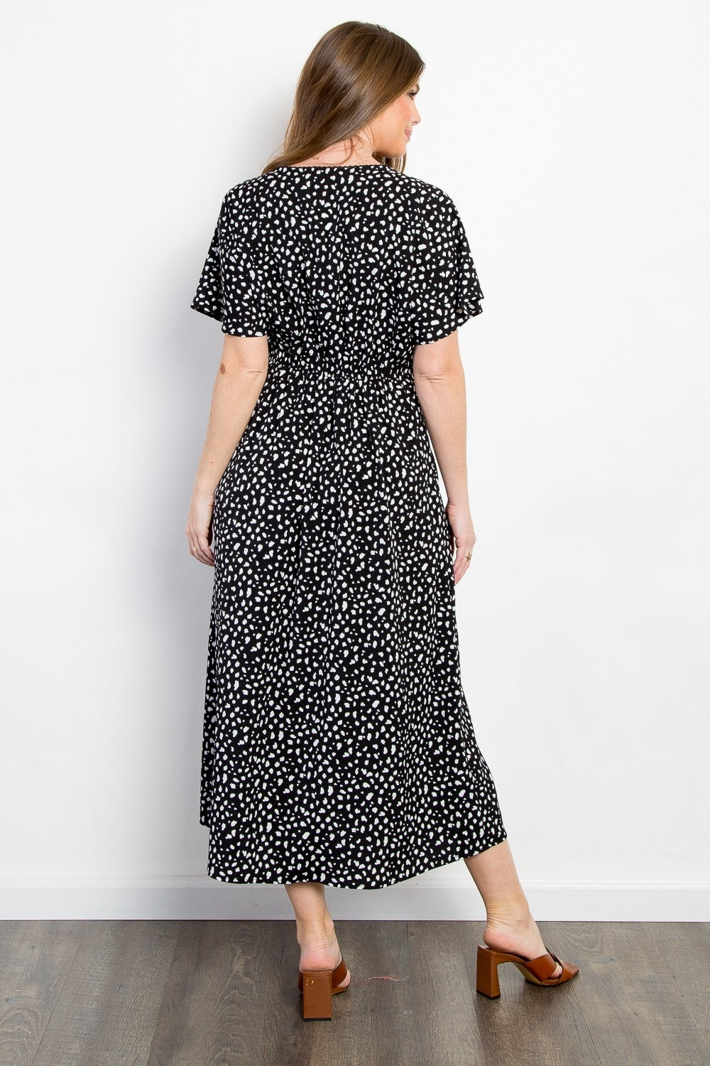 Be Stage Full Size Printed Smocked Waist Dress - UrbanEthereal