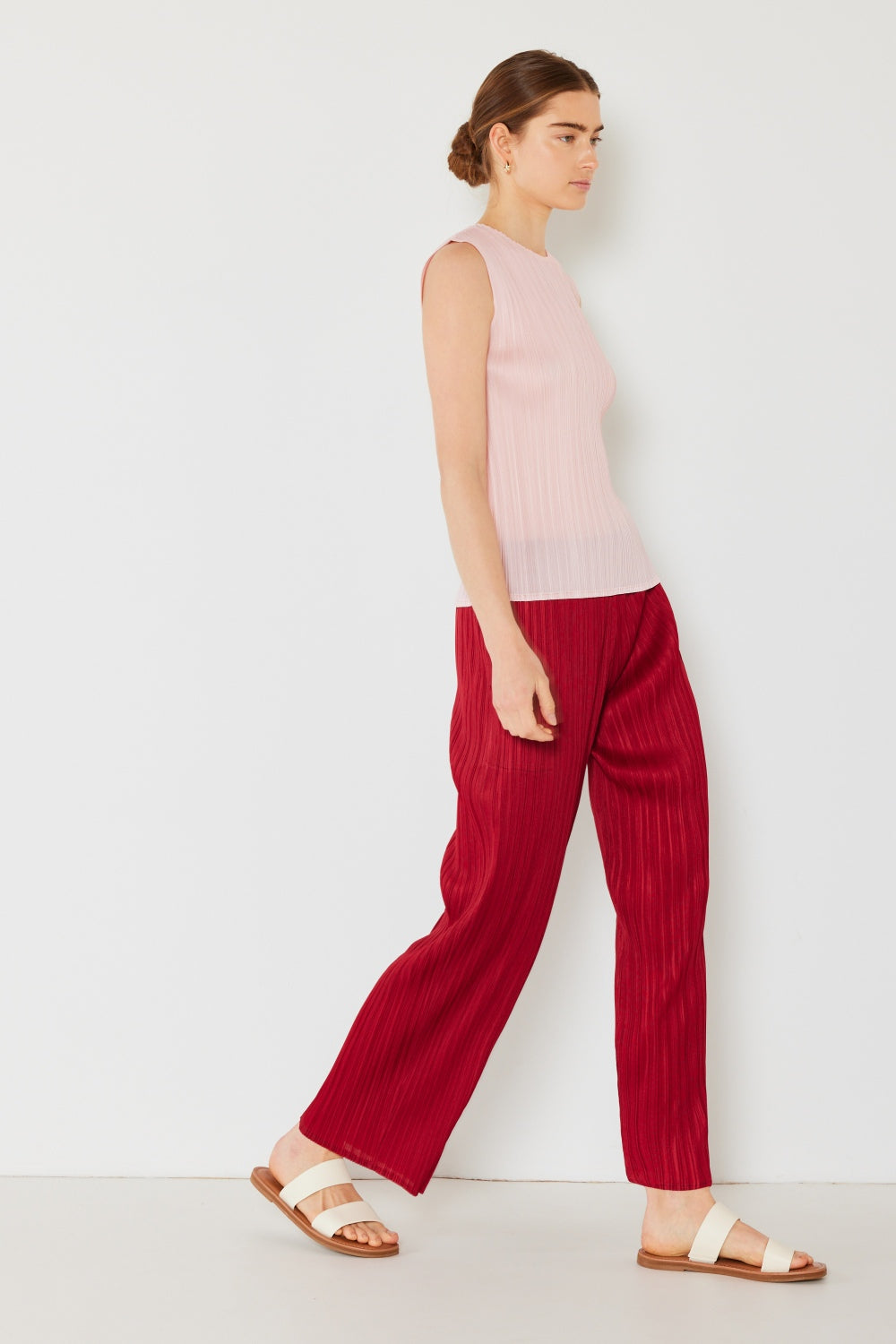 Marina West Swim Pleated Elastic-Waist Straight Pants - UrbanEthereal