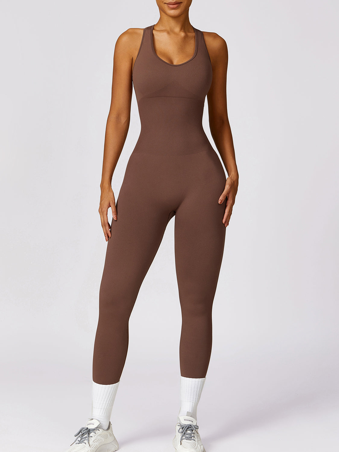 Basic Bae Sleeveless Cutout Racerback Active Jumpsuit - UrbanEthereal