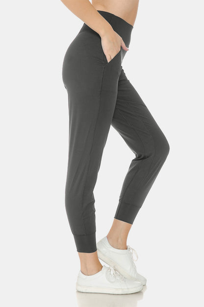 Leggings Depot Wide Waistband Slim Active Joggers - UrbanEthereal