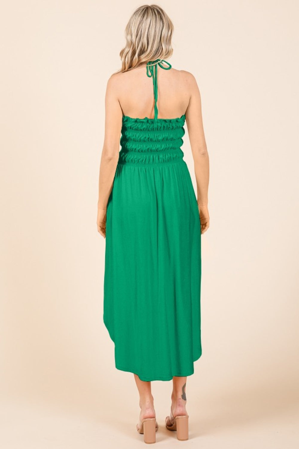 Culture Code Tie Back Shirring Dress with Pockets - UrbanEthereal