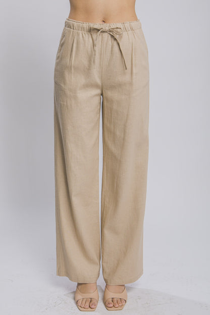 Love Tree Drawstring Wide Leg Pants with Pockets - UrbanEthereal