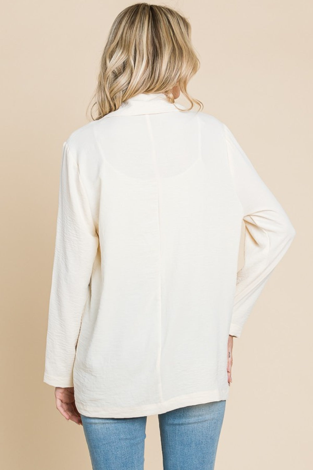 Culture Code One Button Long Sleeve Blazer with Pockets - UrbanEthereal