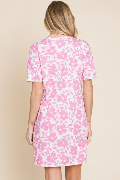 BOMBOM Floral Button Down Mini Dress - UrbanEthereal