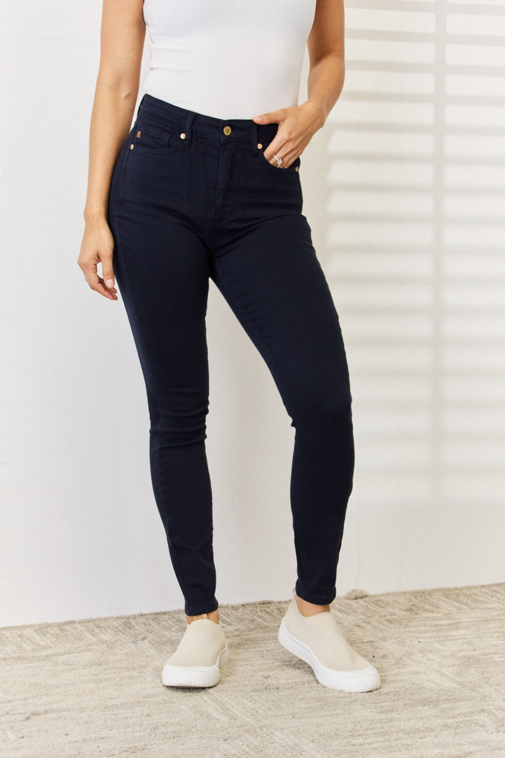 Judy Blue Full Size Garment Dyed Tummy Control Skinny Jeans - UrbanEthereal