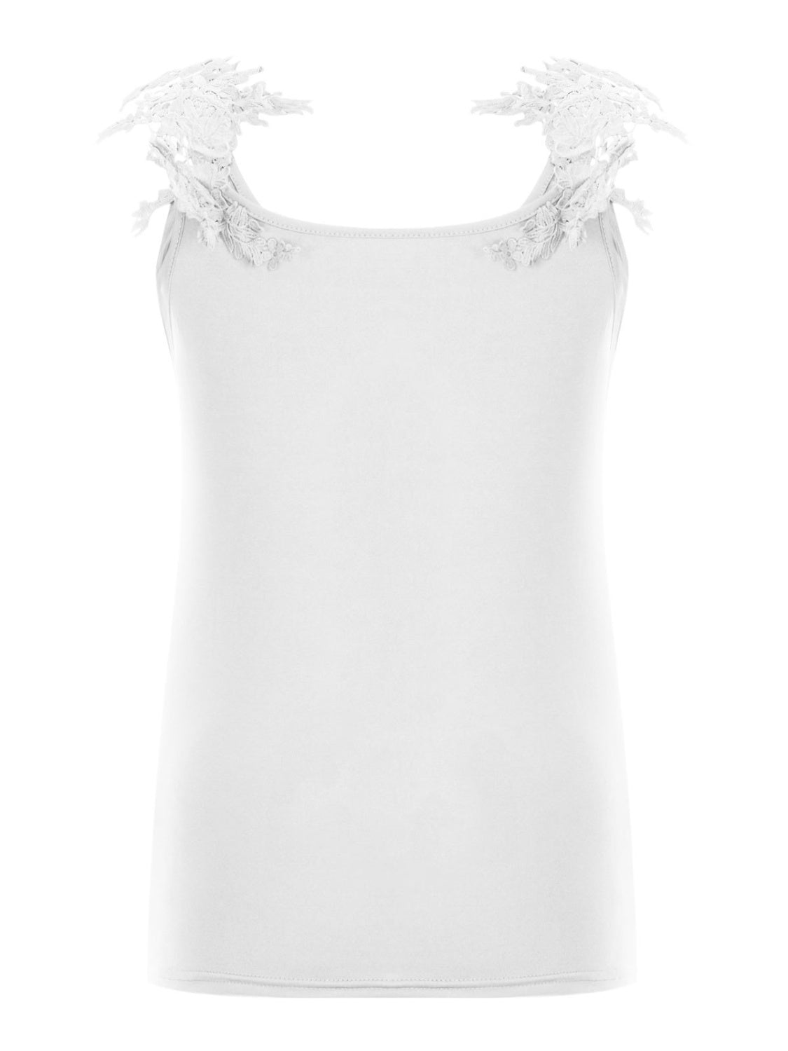 Full Size Lace Detail Scoop Neck Tank - UrbanEthereal