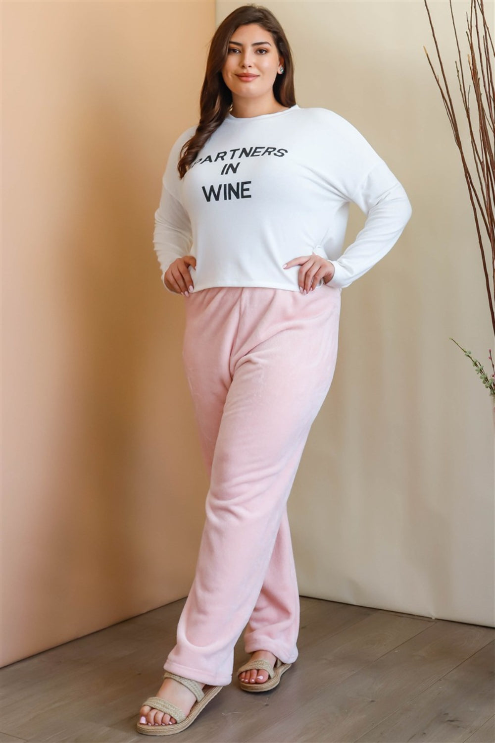 Active Usa Plus Size Elastic Waist Wide Leg Pants - UrbanEthereal