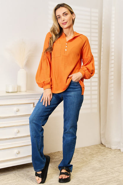 Basic Bae Side Slit Buttoned Waffle Knit Hoodie - UrbanEthereal