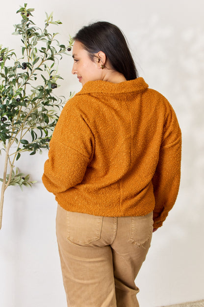 Culture Code Full Size Half Button Turtleneck Sweatshirt - UrbanEthereal