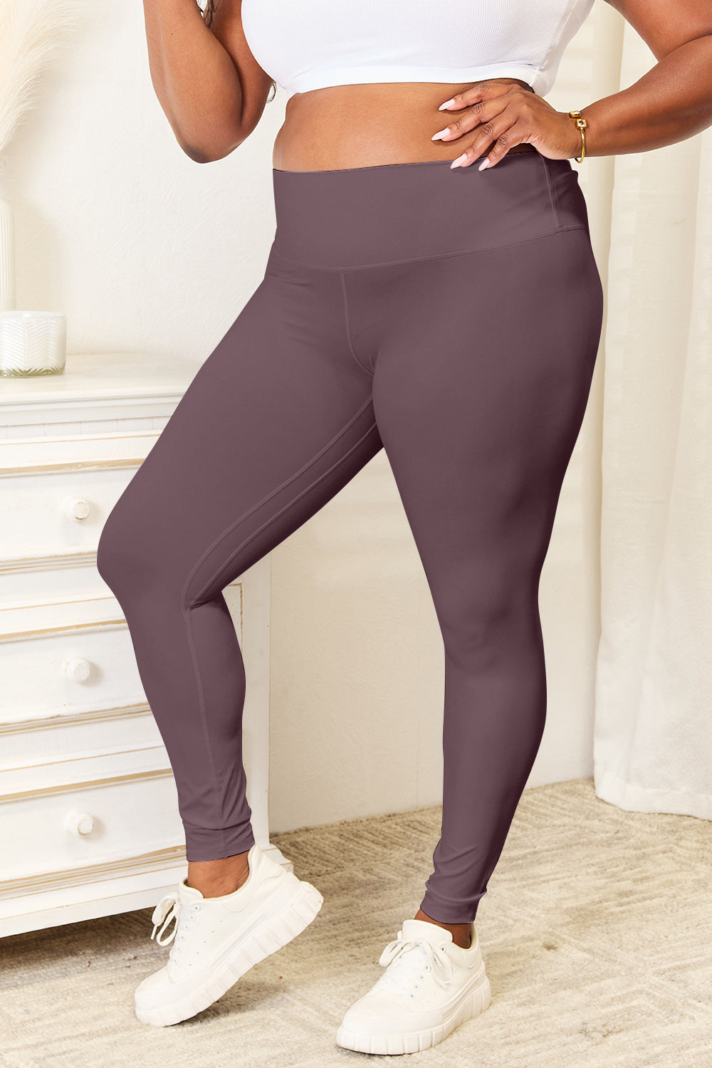 Double Take Wide Waistband Sports Leggings - UrbanEthereal