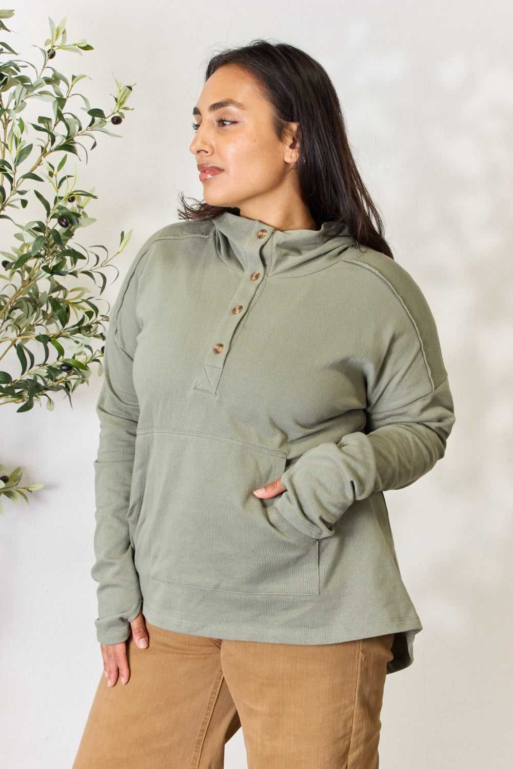 Culture Code Full Size Half Button Hoodie - UrbanEthereal
