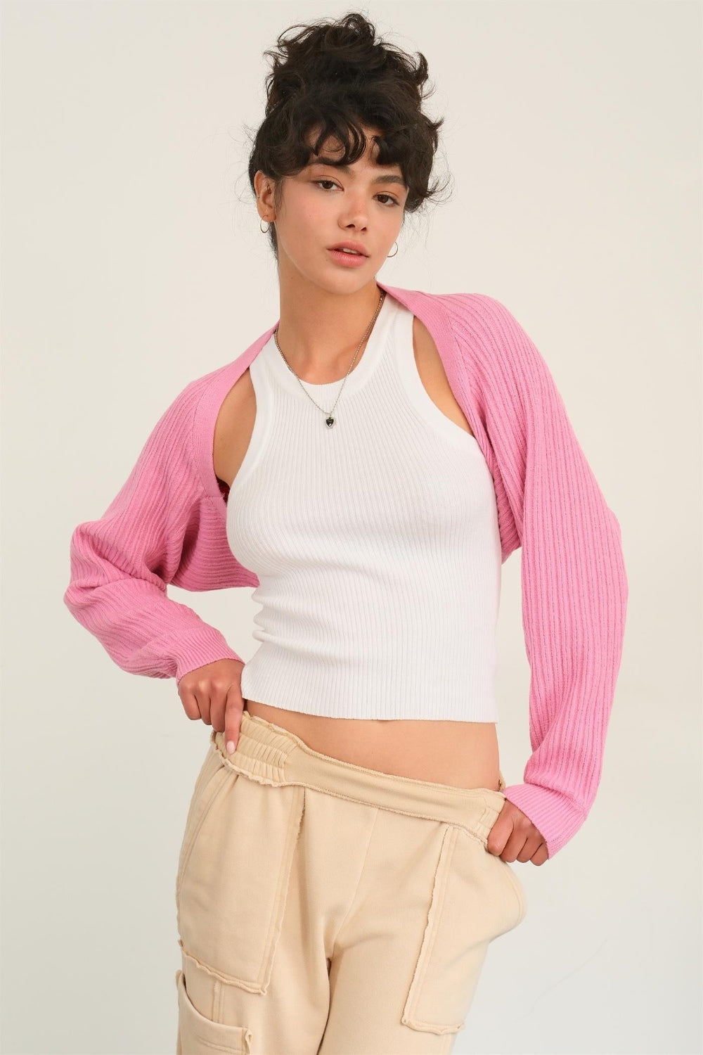 HYFVE Ribbed Knit Bolero Cardigan - UrbanEthereal