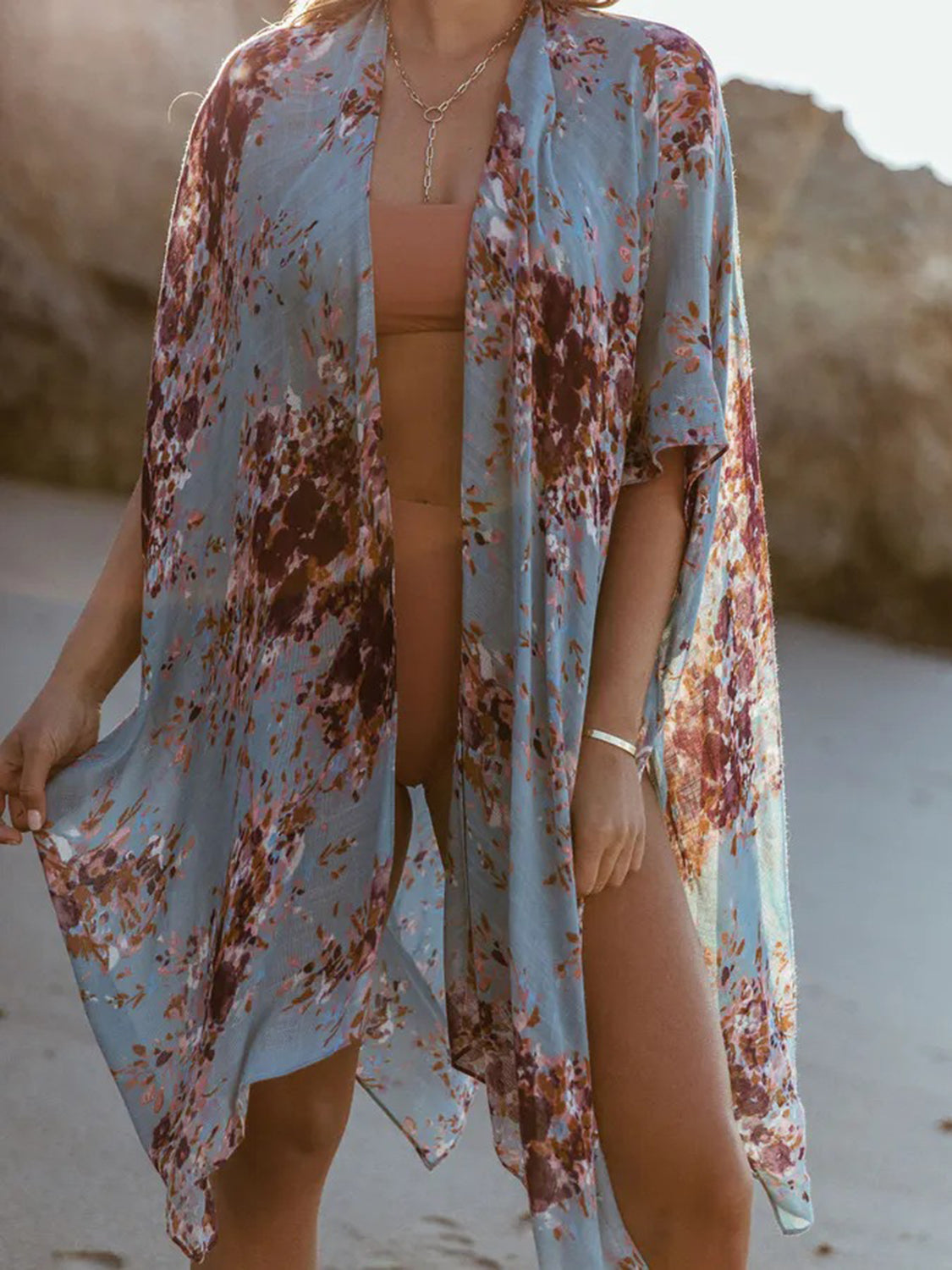 Printed Open Front Cover-Up - UrbanEthereal
