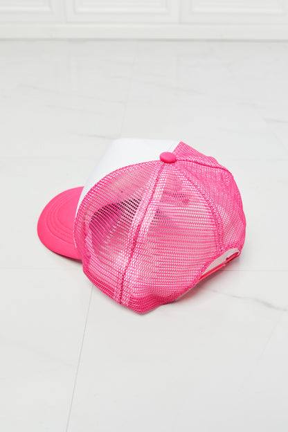 Fame Falling For You Trucker Hat in Pink - UrbanEthereal