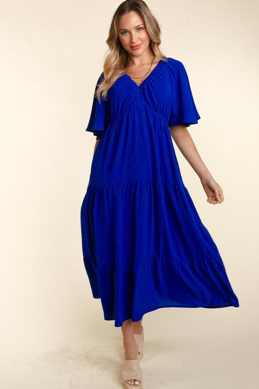 Haptics Tiered Babydoll Maxi Dress with Side Pocket - UrbanEthereal