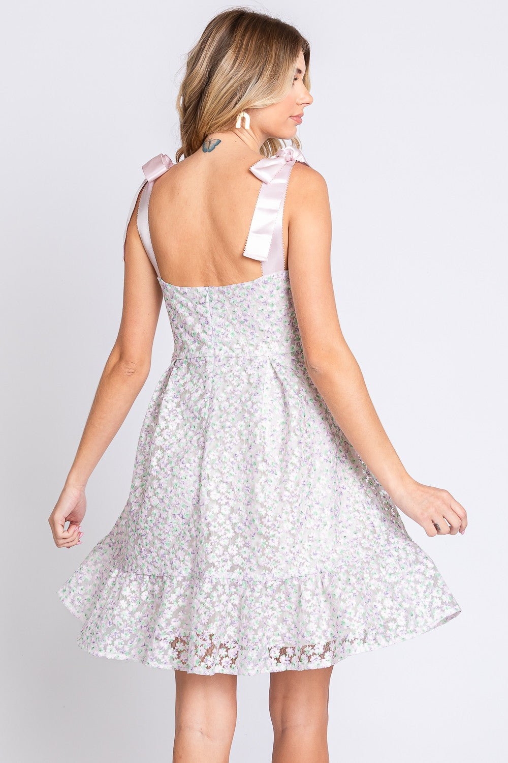 GeeGee Mesh Floral Embroidered Sleeveless Dress - UrbanEthereal