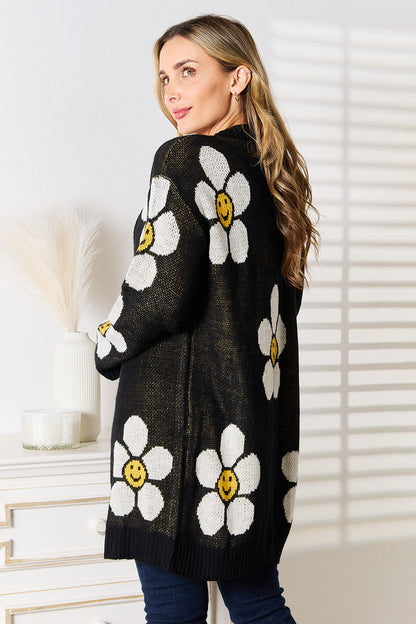 Floral Button Down Longline Cardigan - UrbanEthereal