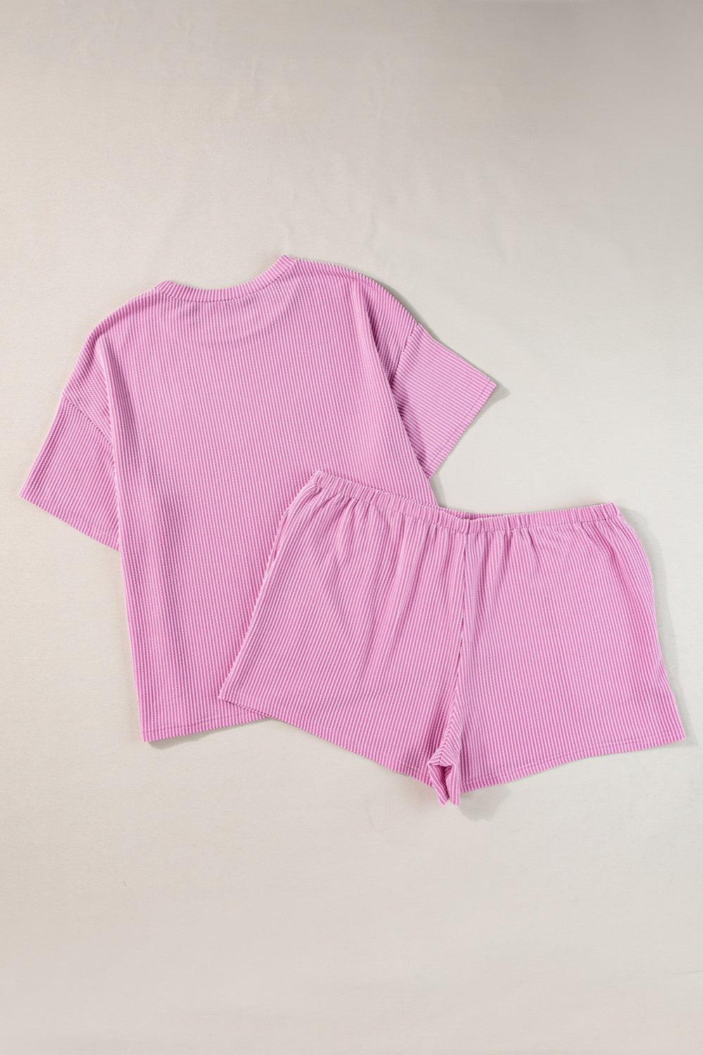 Plus Size Round Neck Short Sleeve Top and Shorts Set - UrbanEthereal