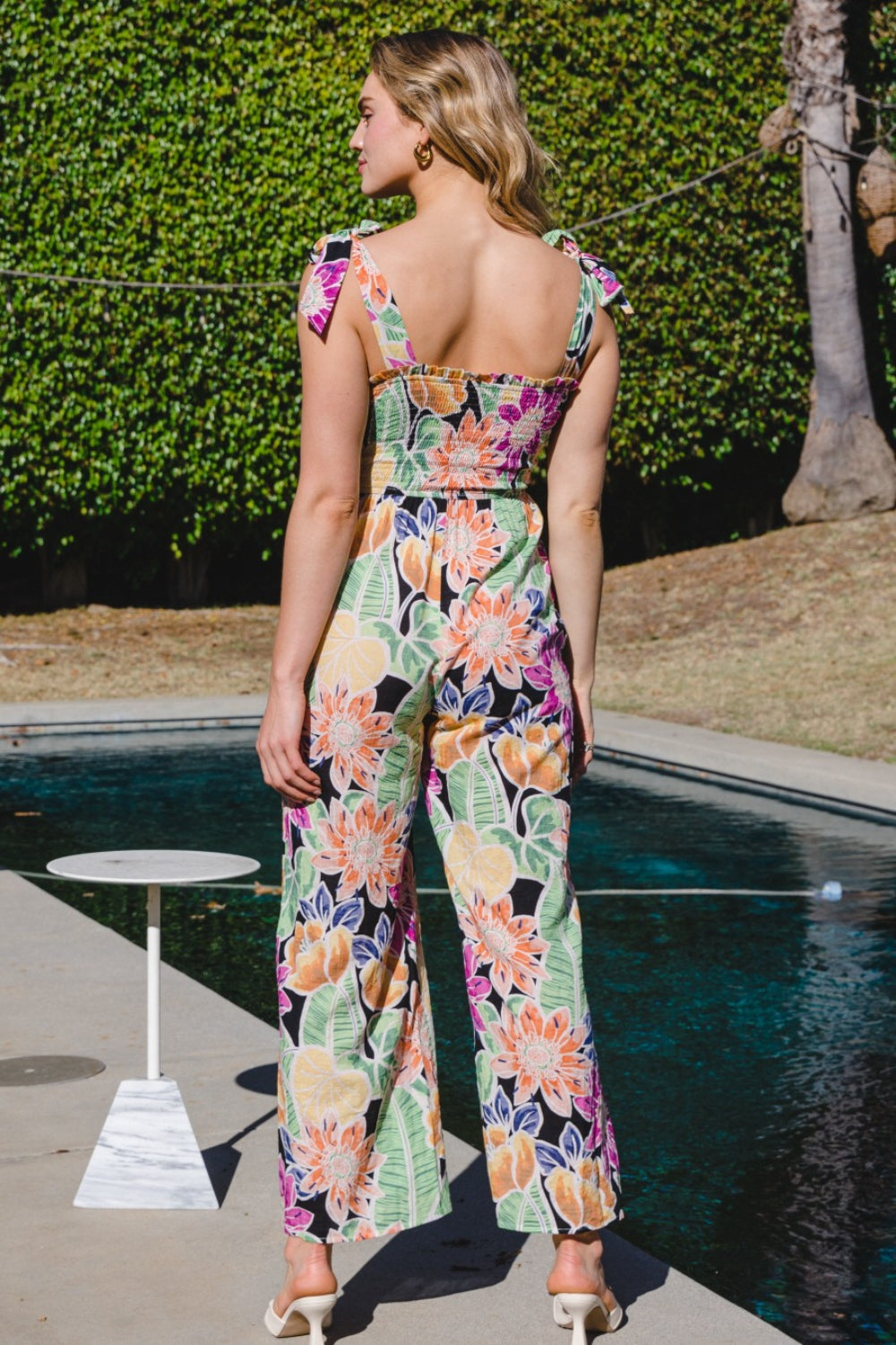 ODDI Full Size Floral Sleeveless Wide Leg Jumpsuit - UrbanEthereal