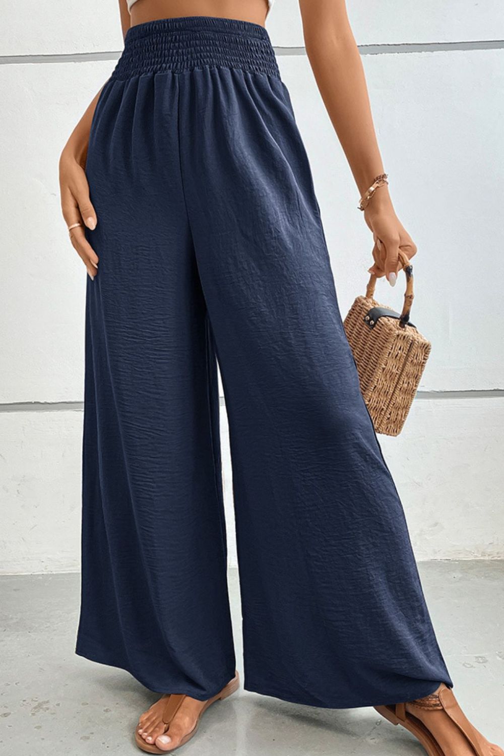 Perfee Wide Waistband Relax Fit Long Pants