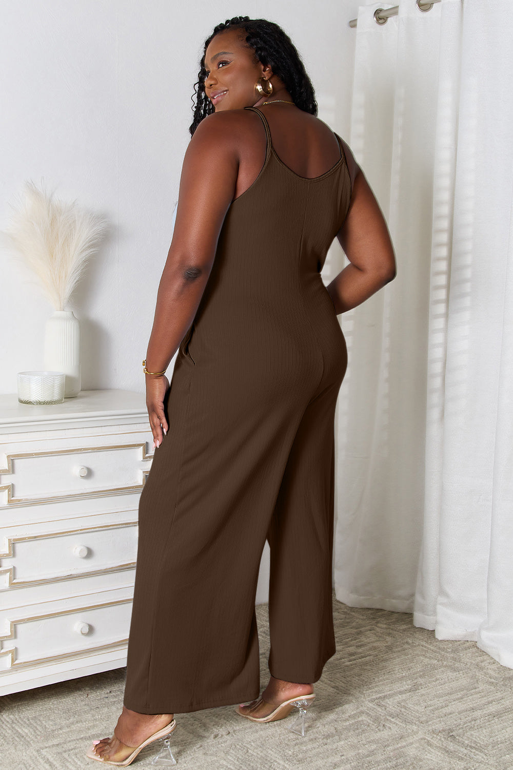 Basic Bae Full Size Spaghetti Strap V-Neck Jumpsuit - UrbanEthereal