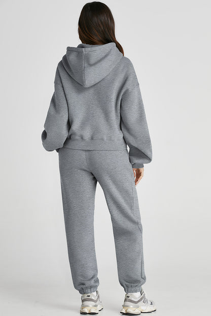 Dropped Shoulder Hooded Top and Pants Active Set - UrbanEthereal