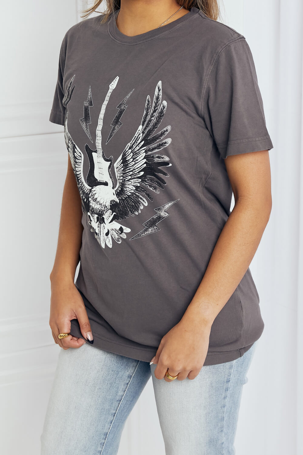 mineB Full Size Eagle Graphic Tee Shirt - UrbanEthereal
