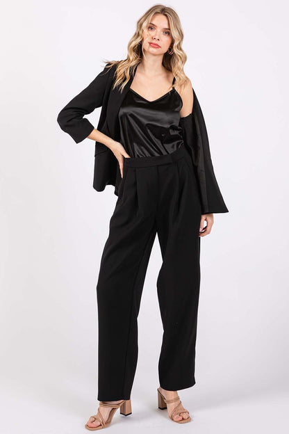 GeeGee High-Waisted Pleated Pants - UrbanEthereal