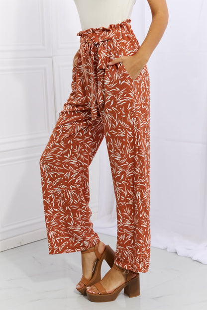 Heimish Right Angle Full Size Geometric Printed Pants in Red Orange - UrbanEthereal