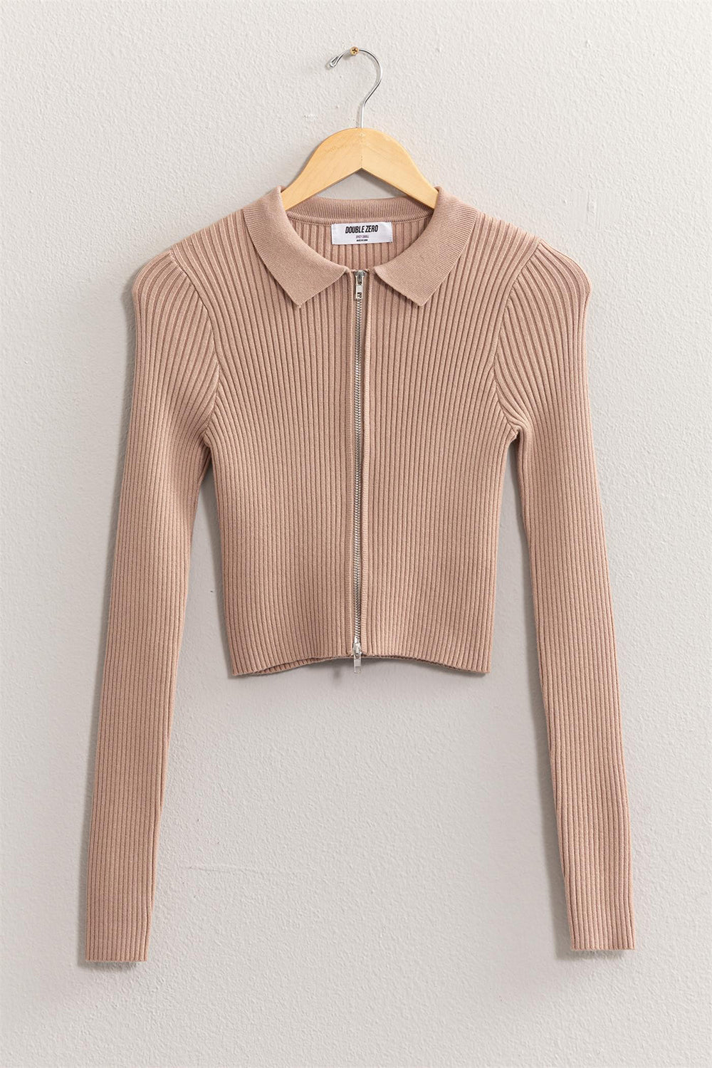 HYFVE Ribbed Double Zip Cropped Cardigan - UrbanEthereal