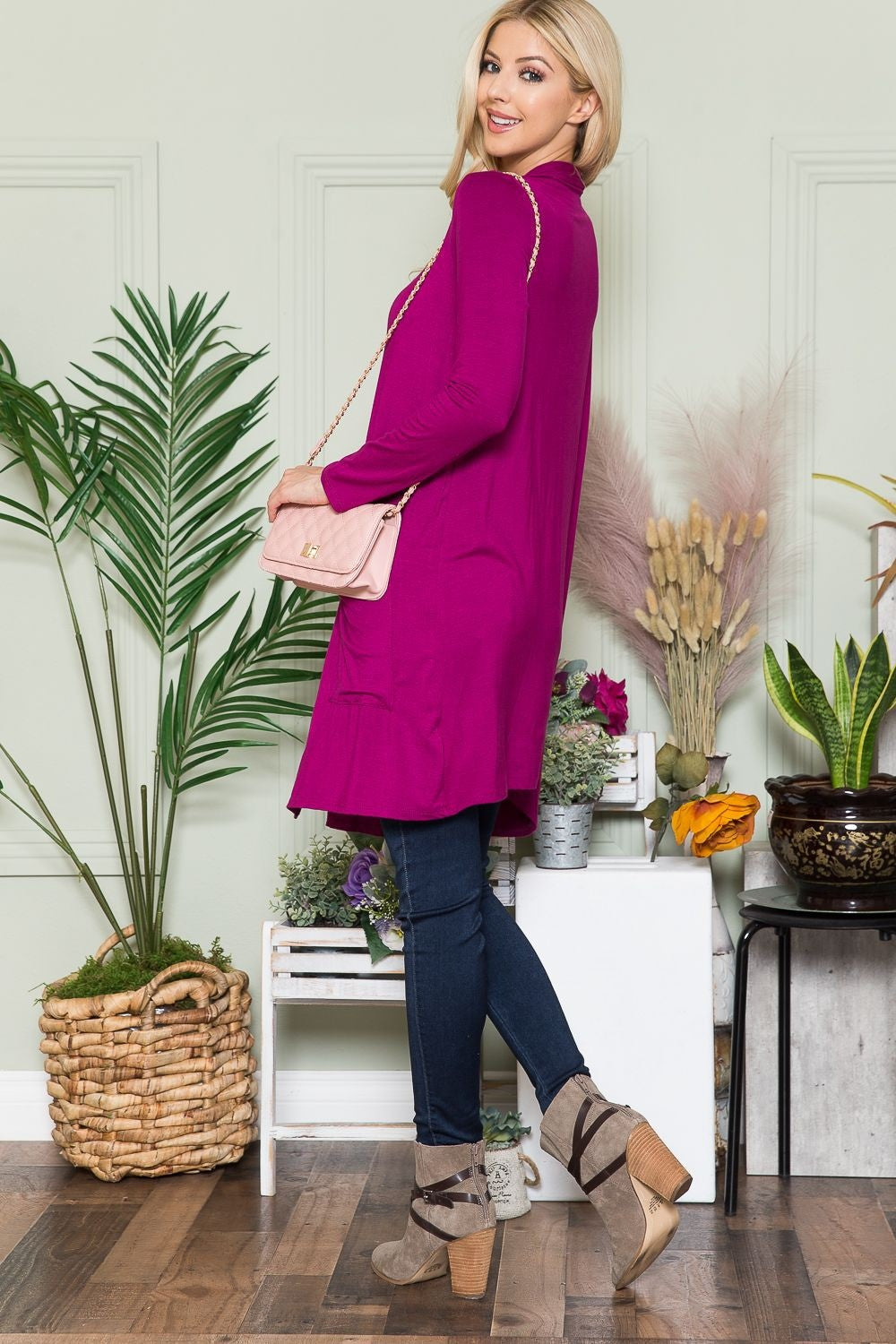 Celeste Full Size Open Front Cardigan with Pockets - UrbanEthereal