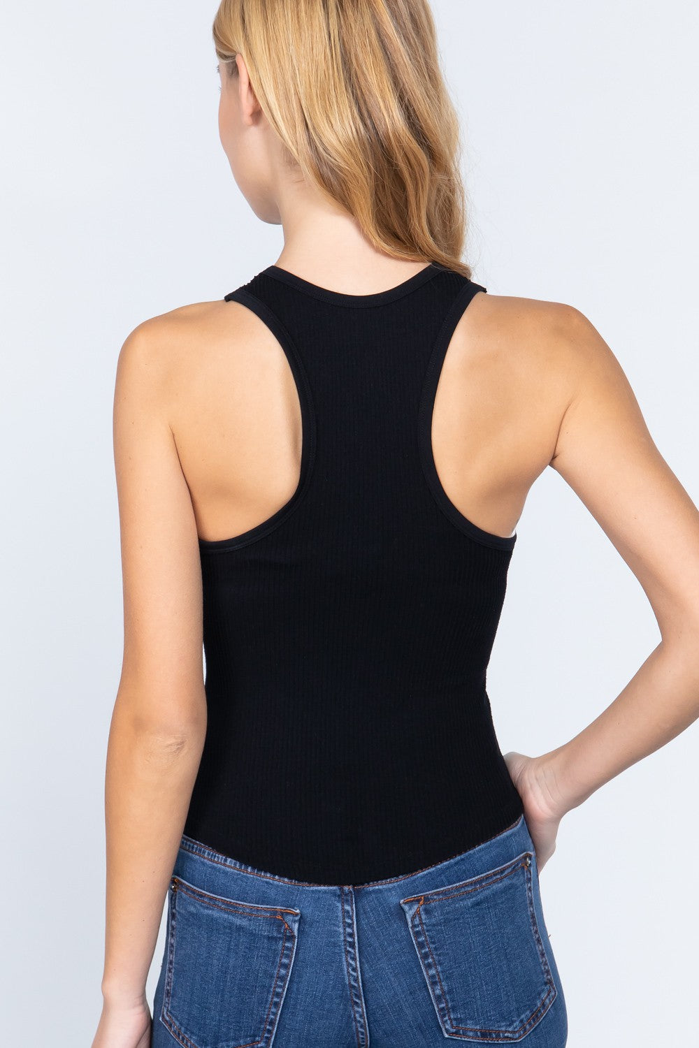 ACTIVE BASIC Ribbed Round Neck Racerback Seamless Tank - UrbanEthereal