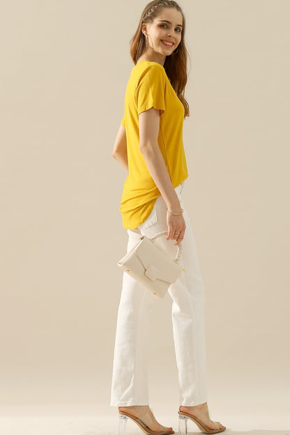 Ninexis Full Size V-Neck Short Sleeve T-Shirt - UrbanEthereal