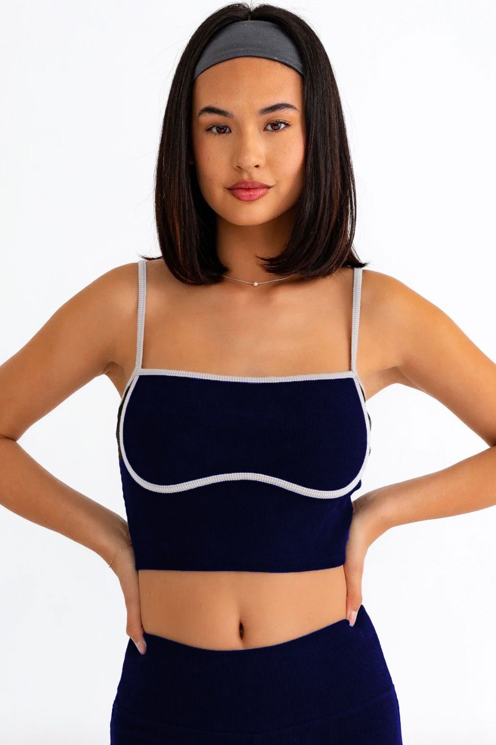 Le Lis Ribbed Crop Cami and High Waist Brushed Leggings Set - UrbanEthereal