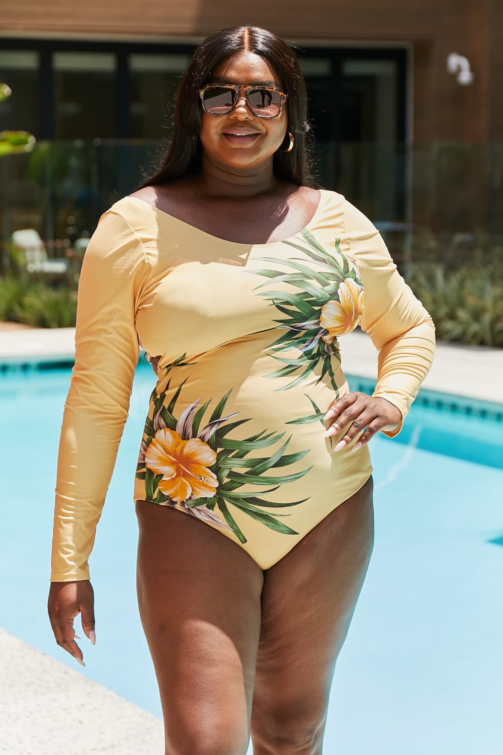 Marina West Swim Cool Down Longsleeve One-Piece Swimsuit - UrbanEthereal