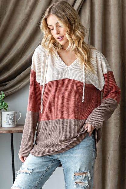 Heimish Color Block Long Sleeve Hoodie - UrbanEthereal