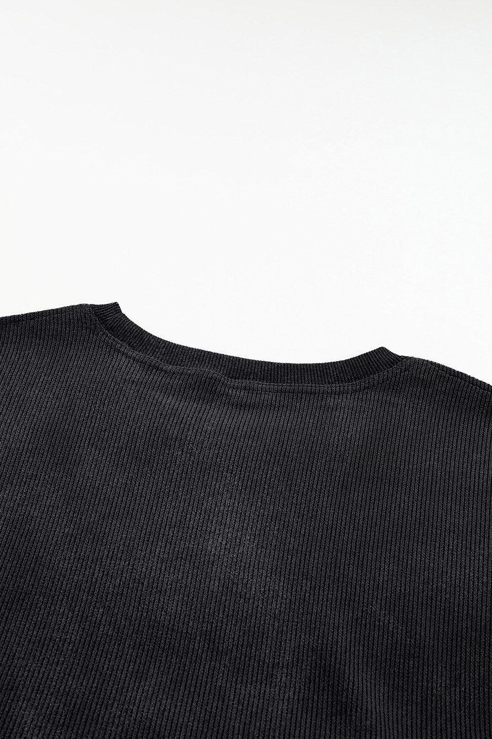 Plus Size Heart Ribbed Round Neck Sweatshirt - UrbanEthereal