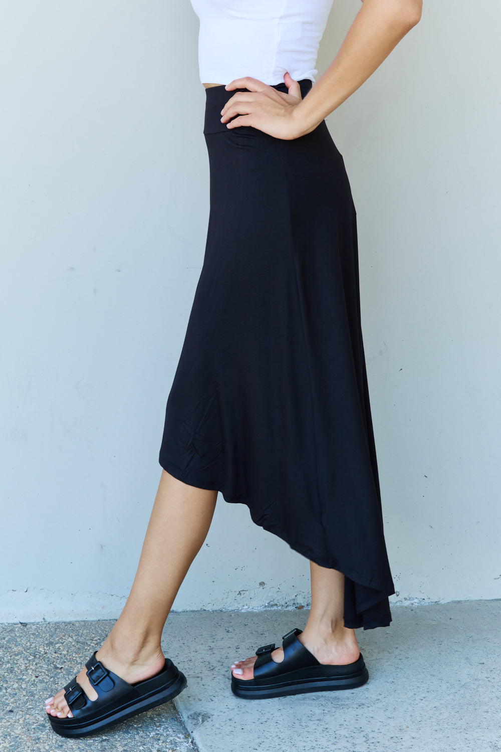 Ninexis First Choice High Waisted Flare Maxi Skirt in Black - UrbanEthereal