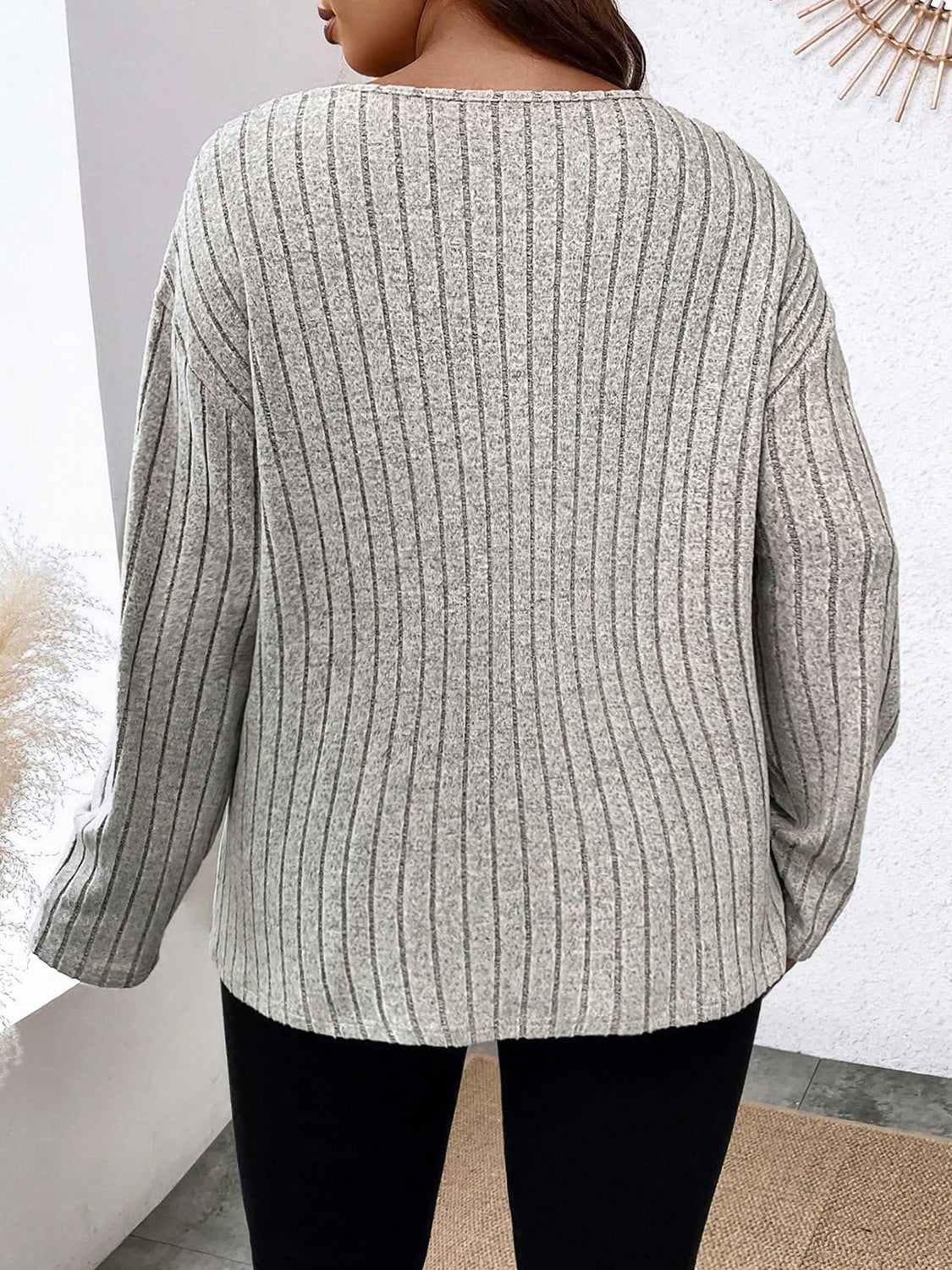 Plus Size Lace Detail Long Sleeve T-Shirt - UrbanEthereal