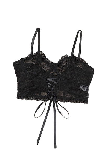 Lace-Up Lace Bralette - UrbanEthereal