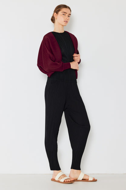 Marina West Swim Rib Pleated Puff Sleeve Bolero Cardigan - UrbanEthereal