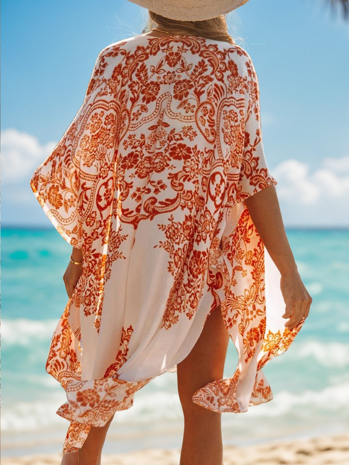 Printed Open Front Cover-Up - UrbanEthereal