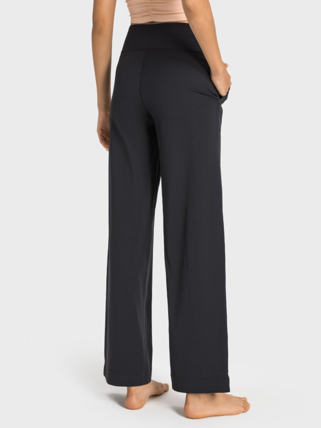 Drawstring Waist Wide Leg Sports Pants with Pockets - UrbanEthereal