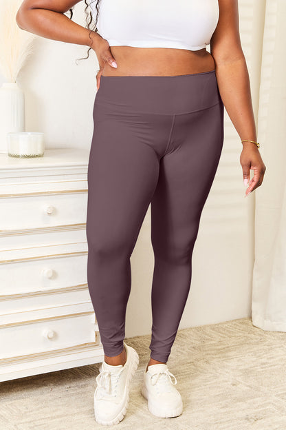 Double Take Wide Waistband Sports Leggings - UrbanEthereal