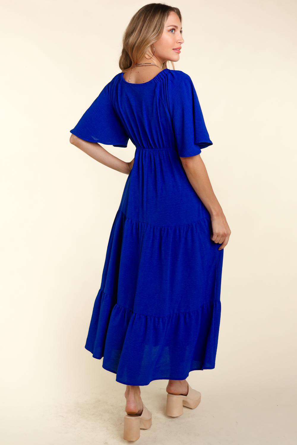 Haptics Tiered Babydoll Maxi Dress with Side Pocket - UrbanEthereal
