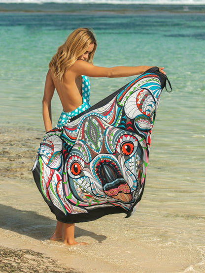 Printed Spaghetti Strap Cover Up - UrbanEthereal