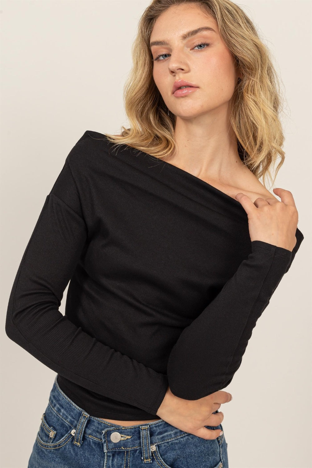 HYFVE Off Shoulder Ribbed Knit Top - UrbanEthereal